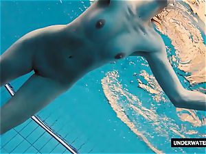 super-steamy humungous jugged teen Lera swimming in the pool